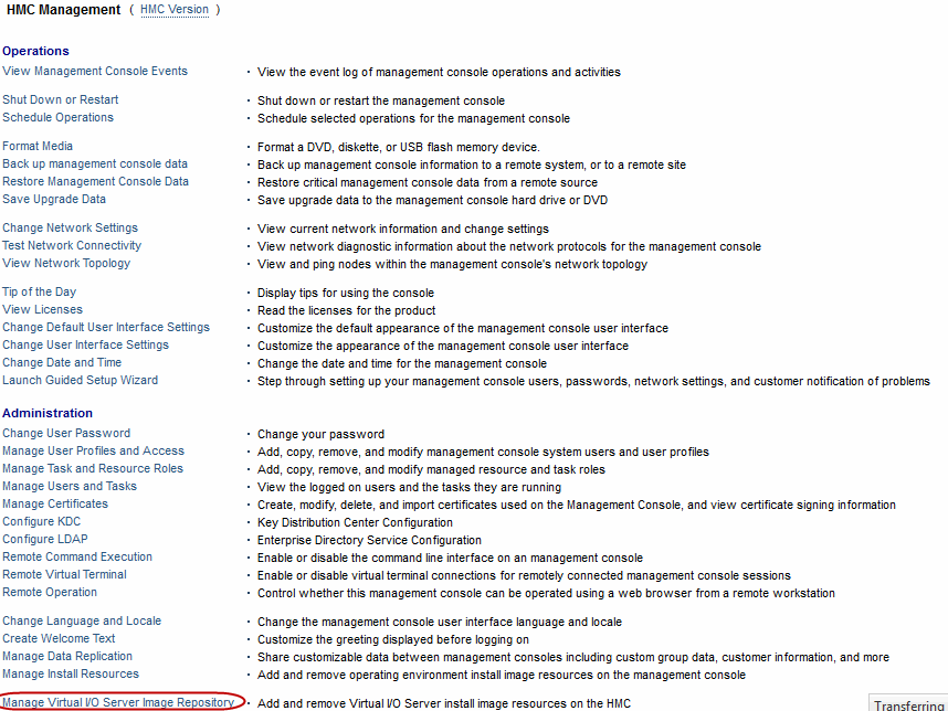 HMC-ManageVIOS Image repository